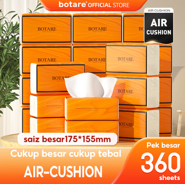[20 PACKS]Botare Air-Cushion Tissue Paper 4-ply Facial Tissues Soft Face Tissue 175x155mm 360 sheet